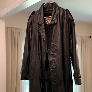 Black Leather Trench Coat